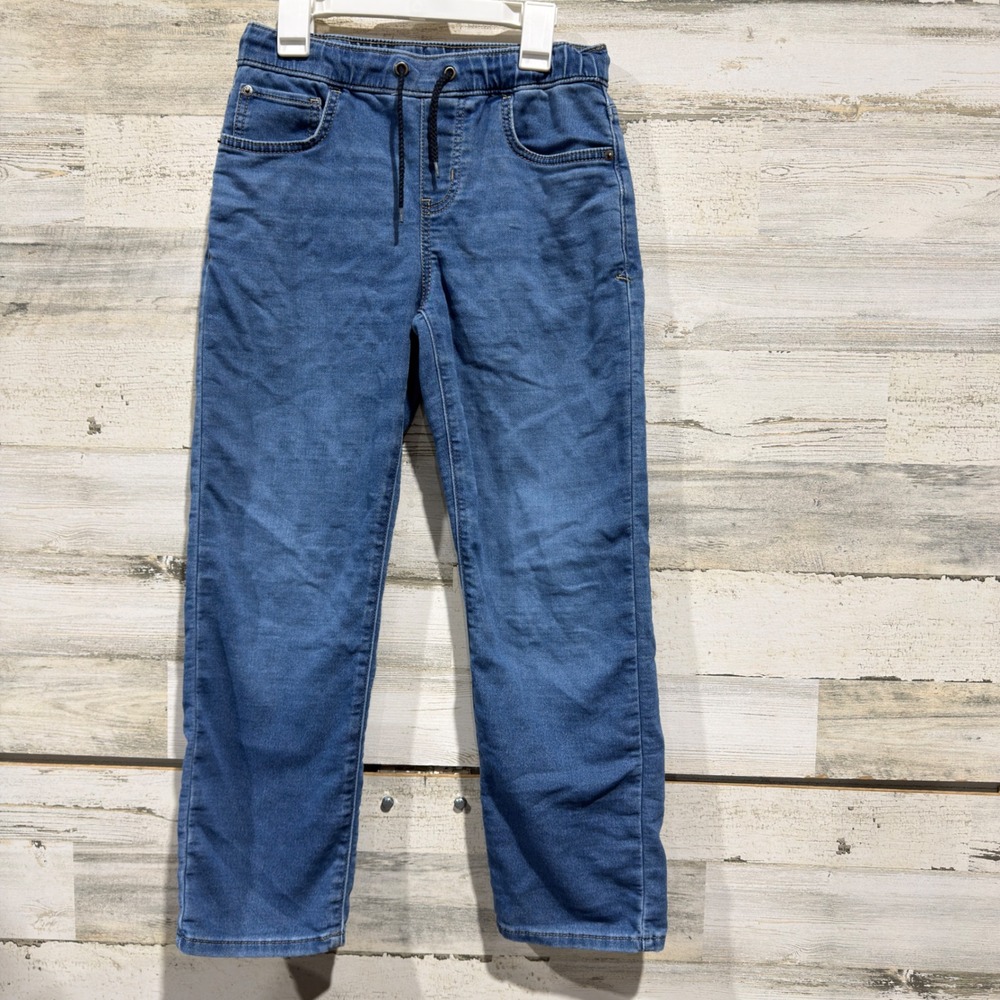 Cat & Jack Athletic Jeans Boys 12 Blue Drawstring Stretch Casual EUC